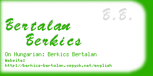 bertalan berkics business card